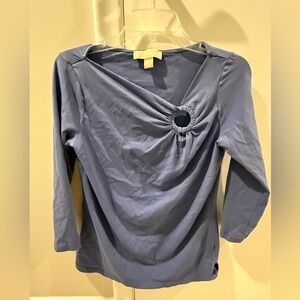 MICHAEL Michael Kors Periwinkle Blue Long-Sleeve Top with Ring Detail